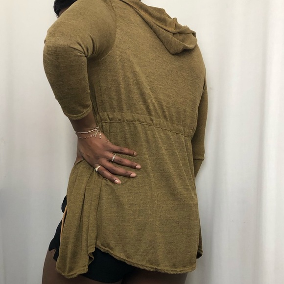 ❤️ 3 for $15 ❤️ Green Hooded Cardigan - Picture 7 of 7